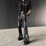 AIDASE  -  American Retro High-End PU Leather Casual Pants Men's Niche Design Loose Wide Leg Versatile Long Trousers aidase-shop