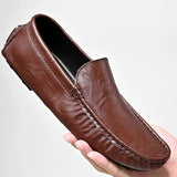 AIDASE  -  Spring High-quality White Loafers Men's Brand Business Leather Shoes Genuine Leather and Soft Soles Lightweight Driving Shoes aidase-shop