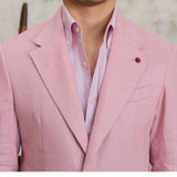 Aidase High Quality 100% Linen Italian Stylish Blazer Men Casual Breathable Half Lining Blazer Hombre Vintage Suit Jacket Pink White aidase-shop