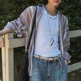 AIDASE  -  Summer New Men Tide Round Collar Vest Slim Sleeveless T-shirts Korean 100% Cotton Camisole Streetwear Chic Waistcoat HK5155 aidase-shop