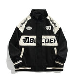 49.39Aidase Retro Bomber Jacket Men Vintage Racing Baseball Jackets Couple Motorcycle High Street Loose Patchwork Coats Spring Autumn aidase-shop