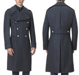 Aidase Classic Dark Grey Wool Blend Men Overcoats Customized Warm Trench Coats Large Lapel Double Breasted Formal Groom Wear One Piece aidase-shop