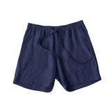 AIDASE  -  Summer Cotton Linen Shorts Men Casual Drawstring Elastic Waist Solid Beach Short Trousers Comfort Breath Sports Home Shorts aidase-shop