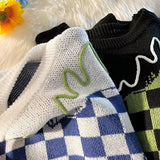 Aidase Sweaters Men Classic Fashion Popular Autumn Winter Plaid Heart-shape Pattern Contrast Color American Style Unisex Cozy Couple aidase-shop