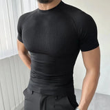 AIDASE  -  Fitn Training Clothes Qui Dry ort Sve Men's Summer Running Sports Crion Elastic Muscle T-irt aidase-shop