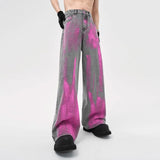 AIDASE  -  Coated Jeans Men's American High Street Wasteland Gray Wide-leg Pants Men Women A-type Smoke Gray Floor Pants aidase-shop