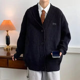 AIDASE  -  Fall Winter V-Neck Knitted Sweater Cardigan Men's Solid Color Casual Style Lazy Fashion Outerwear Comfortable Soft Material aidase-shop