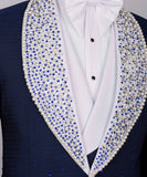 Aidase Fashion Men Wedding Suits Shawl Lapel Tuxedos Beads Pearls 2 Pcs  (Blazer+Pants) Custom Made Prom Evening Party Customized aidase-shop