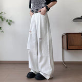 AIDASE  -  Fashion Wide-Leg Men Jeans Popular Ripped Pants Summer Personality Versatile Clothing 2025 New Trend Menswear aidase-shop