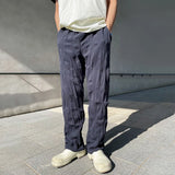 Aidase Mens Casual Pleated Straight Pants Genderless 2024 Summer New Arrival Fashion Personalized Solid Color Versatile Pants Unisex aidase-shop