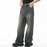 Aidase Men's Vintage Jeans Fashion Washed Street Casual Wide Leg Denim Pants Summer Distressed Loose Male Versatile Trousers aidase-shop