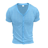 AIDASE  -  Men's Summer Imitation Hemp Bamboo Loose Casual Breathable Trend Button Cardigan INS Hot Sale Short Sleeves aidase-shop