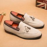 AIDASE  -  High Quality New Men's Tassel Pointed Soft Soled Gentleman's Moccasin Fashionable Comfortable Suede Breathable Casual Loafers aidase-shop