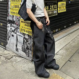 AIDASE  -  American Vibe Washed Bell Bottom Jeans for Men Casual Straight Fit Loose Versatile Denim Pants Autumn Trend Cleanfit aidase-shop