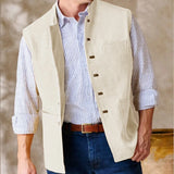 44.59Aidase Men Vests Sleeveless  Stand Up Collar Single Breasted Solid Color Lightweight Cardigan High Quality Male Outerwear chaleco aidase-shop