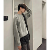 AIDASE  -  Light ey Heavyweight round Ne Hoodie for Men Trendy Brand Cool Base Layer irt Cleanfit Overhead Jaet Autumn Wear aidase-shop