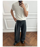 AIDASE  -  Lightweight Breathable Knitted Short Sleeve T-Shirt Hollow out Shoulder American Retro Style Summer Casual Top for Men And Women aidase-shop