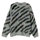 Aidase Stripe Wool Sweater Knit Winter Men's Clothing Pullover Jumper Vintage Mohair Loose Oversized Women Sweater Knitwears
