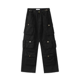 Aidase Street Popular White Multi-pocket Overalls Men's Harajuku Style Loose Casual Trousers Straight Mopping Pants Autumn New aidase-shop