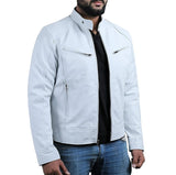 AIDASE  -  Men's Men's Leather Jacket Male Teen Stand-up Collar Punk Men's Locomotive Leather Jacket aidase-shop