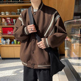 AIDASE  -  Spring and Autumn Stand Collar Baseball Jacket for Men Loose Casual Windproof and Warm Top M-3XL