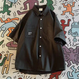 AIDASE  -  Japan Style Simple Shirt Workwear High-end Short-sleeved Shirt in Summer New Trendy City Cargo Blouse Casual Versatile Shirt aidase-shop