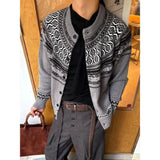 AIDASE  -  American Fair Isle Knitted irt Men Women Autumn Outerwear Lazy Loose Sle Sweater Cardigan Casual Wear Nylon Polyester aidase-shop