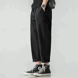AIDASE  -  Men's Loose Cropped Pants Elastic Waist Casual Trousers aidase-shop