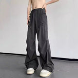 AIDASE  -  Quick Drying Male Cargo Pants Summer Loose Straight Wide Leg Trousers American Style Trend Cool Casual Clothing aidase-shop