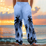 AIDASE  -  autumn and winter Hawaii beach men's printed casual cotton and linen loose trousers aidase-shop