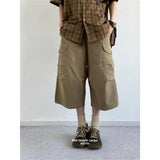 AIDASE  -  Summer Vintage Artistic Lazy Style Pleated Casual Pants Loose Big Pocket Men's Women's College Style Seven-Five Pants Trendy aidase-shop