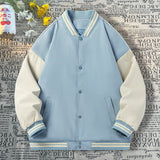 Aidase Man’s Varsity Baseball Jacket Retro Multi-coloured Bomber Jacket Preppy Style Streetwear Men Women Coat Loose Fit Outwear aidase-shop