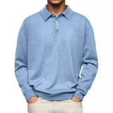AIDASE  -  Men's Long Sleeve Polo Shirts Solid Color Turn Down Collar Business Casual Polos Men Spring Autumn Fashion Pulover Tees Tops aidase-shop