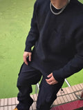 AIDASE  -  Fashion Autumn Winter Men's Solid Color Casual Trendy Simple Basic Loose Pocket Knitted Sweater Pullovers Male Clothes Tops aidase-shop