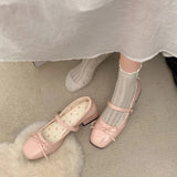 AIDASE  -  Leather Women Mary Jane Shoes Fashion Shallow Butterfly-knot Shoes Spring Autumn Wedding Party Shoes aidase-shop