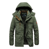 AIDASE  -  Men's Solid Color Plus Size Thicken Casual Trendy Simple Basic Hooded Quilted Coats Winter New Fashion Male Clothes Parkas Tops aidase-shop