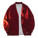 AIDASE  -  Men Bomber Jacket Casual Solid Stand Collar Full-Zip Pilot Coat Loose Male Outwear aidase-shop