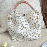 AIDASE  -  Handbag for Woman Flower Canvas Bag Women Bag Summer New Large-capacity Handbag Thin Portable Vacation Beach Bag aidase-shop