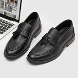 AIDASE  -  Men Business Leather Shoes Black-brown Color Men Casual Simple Ankle Strap Slip-on Shoes One-piece Loafers Size 38-44  Men Shoes aidase-shop