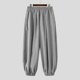 AIDASE  -  Men Plaid Pants Elastic Waist Joggers Loose Casual Wide Leg Trousers Men Streetwear Baggy Fashion Male Long Pants aidase-shop