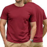 AIDASE  -  Men's Cotton Solid T-shirt Summer Casual Crew Neck Short Sleeve Sport Tee aidase-shop