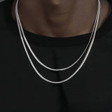 AIDASE  -  3MM Retro Miami Cuban Link Chain Necklace Simple Stainless Steel Men's Necklace Fashion Jewelry Accessories aidase-shop