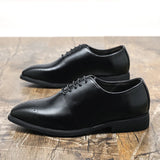 AIDASE  -  Rubber Quality Anti Slip Wear-resistant Sole Men Leather Shoes Fashionable Breathable Low Top Business Office Formal Shoes aidase-shop