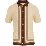 Aidase Summer Striped Sweater Men Newest Knit Poloshirt Business Casual Cardigan Tees Streetwear Tshirt Top Ice Silk Fabric Polo Blouse