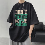 AIDASE  -  Fashion O-Neck Short Sleeve Casual Printed Letter T-Shirts Men Clothing Summer New Loose Korean Tops All-match Tee Shirt aidase-shop