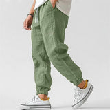 AIDASE  -  Men's Loose Fit Cotton Linen Jogger Pants Elastic Waist Drawstring Casual Pants for Streetwear & Daily Outfits aidase-shop