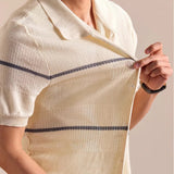 AIDASE  -  Linen Blend High Quality Cardigan T-shirt Men Lapel Knitted Casual Polo Shirt Camisa Hombre Summer Man Short Sleeve Polo Shirt aidase-shop