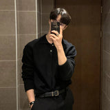 AIDASE  -  Men's New Solid Color Polo Neck Half Button Knitted Pullover Casual Simple Trendy Daily Wear Business Commute Pullover Sweater aidase-shop