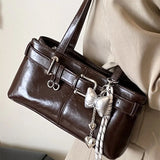 AIDASE  -  Vintage Coffee Color Casual Tote Shoulder Bag Women Cute Shopping Bag Female Handbag aidase-shop