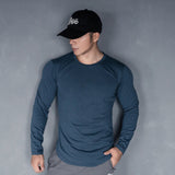 AIDASE  -  New Spring And Autumn Male Sports Leisure Running Fitness Exercise Cotton Elastic Solid Color Long Sleeve Base T-Shirt aidase-shop